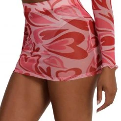 Rock & Rose Queen Of Hearts Mesh Mini Skirt Bottoms