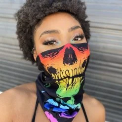 INTO THE AM Rainbow Skeleton Seamless Mask Bandana