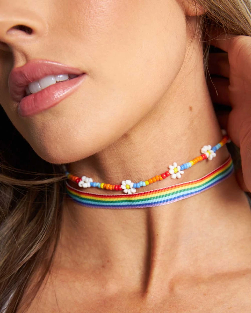 Ana Accessories Rainbow Garden Double Layer Choker 1 Ana Accessories Rainbow Garden Double Layer Choker