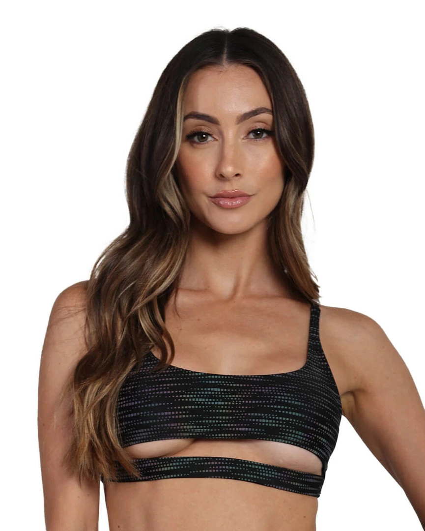 Dippin Daisies Rainbow Glow Reflective Underboob Crop Top Tops 2 Dippin Daisies Rainbow Glow Reflective Underboob Crop Top Tops