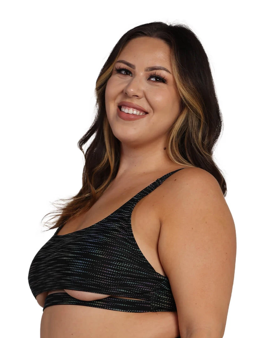 Dippin Daisies Rainbow Glow Reflective Underboob Crop Top Tops 10 Dippin Daisies Rainbow Glow Reflective Underboob Crop Top Tops