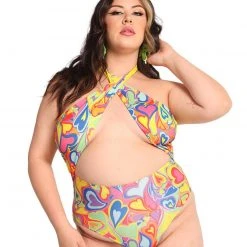 Cherry Mellow, Inc. Rainbow Groovy Hearts Halter Bodysuit 17 Cherry Mellow, Inc. Rainbow Groovy Hearts Halter Bodysuit