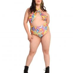Cherry Mellow, Inc. Rainbow Groovy Hearts Halter Bodysuit 19 Cherry Mellow, Inc. Rainbow Groovy Hearts Halter Bodysuit