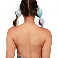 Hot & Delicious Black Bead Clothing Rainbow Kisses O-Ring Crop Top