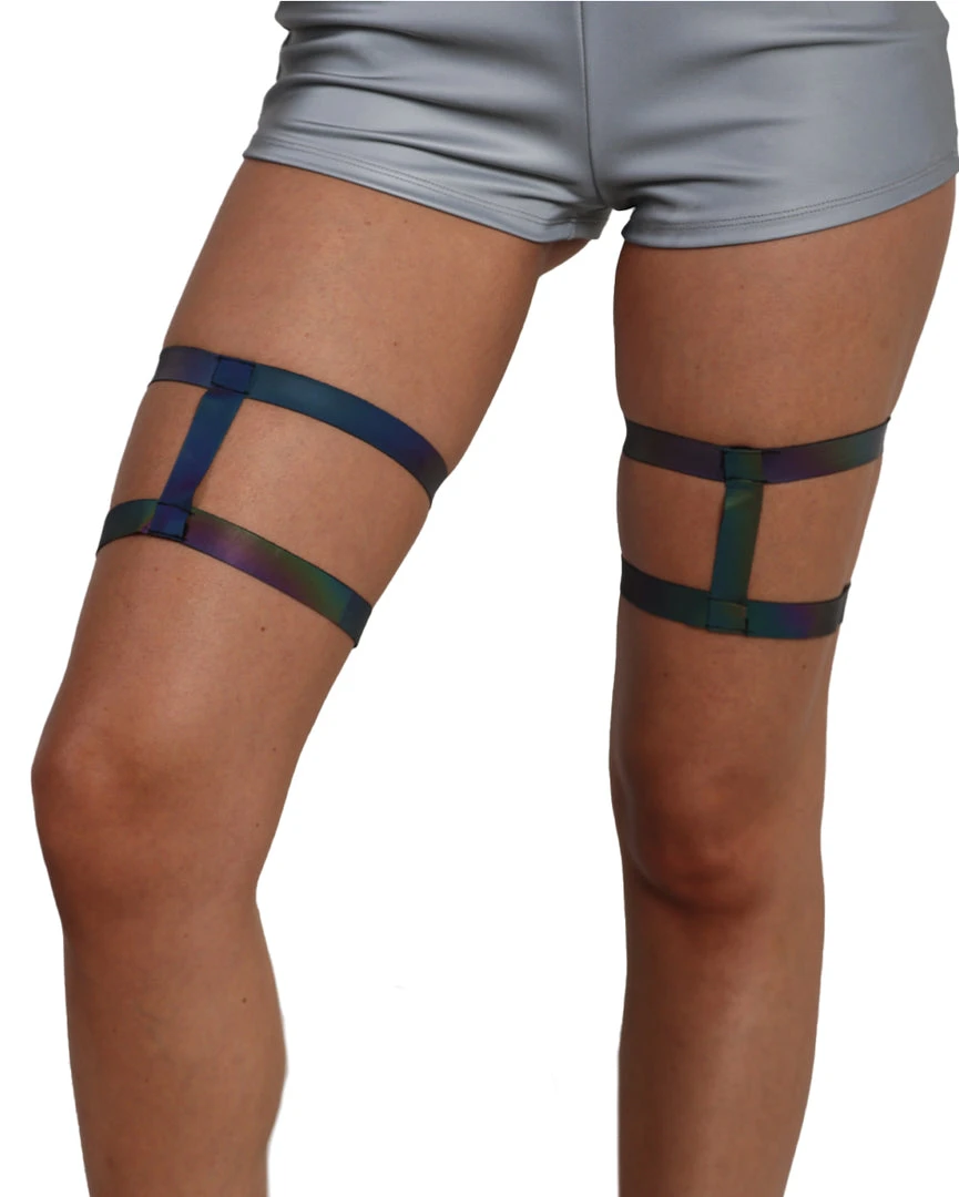 Andrew - Agent Rainbow Reflective Leg Garters 2 Andrew - Agent Rainbow Reflective Leg Garters