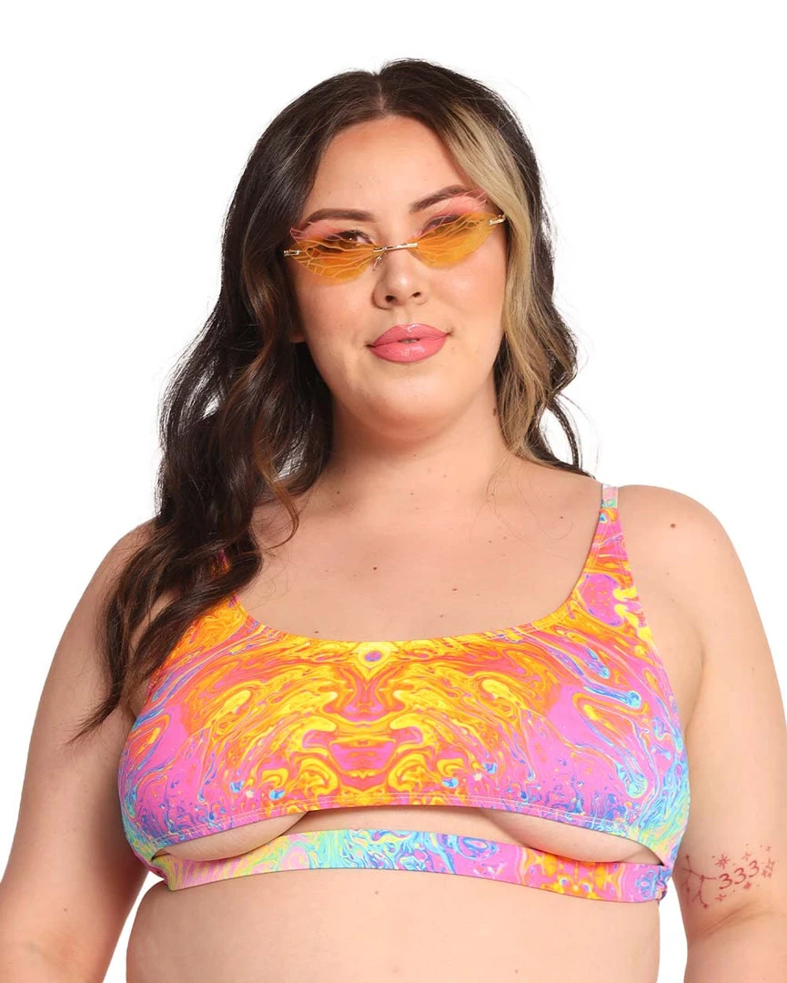 Dippin Daisies Recycled Fabric Liquid Rainbow Underboob Cutout Top 6 Dippin Daisies Recycled Fabric Liquid Rainbow Underboob Cutout Top