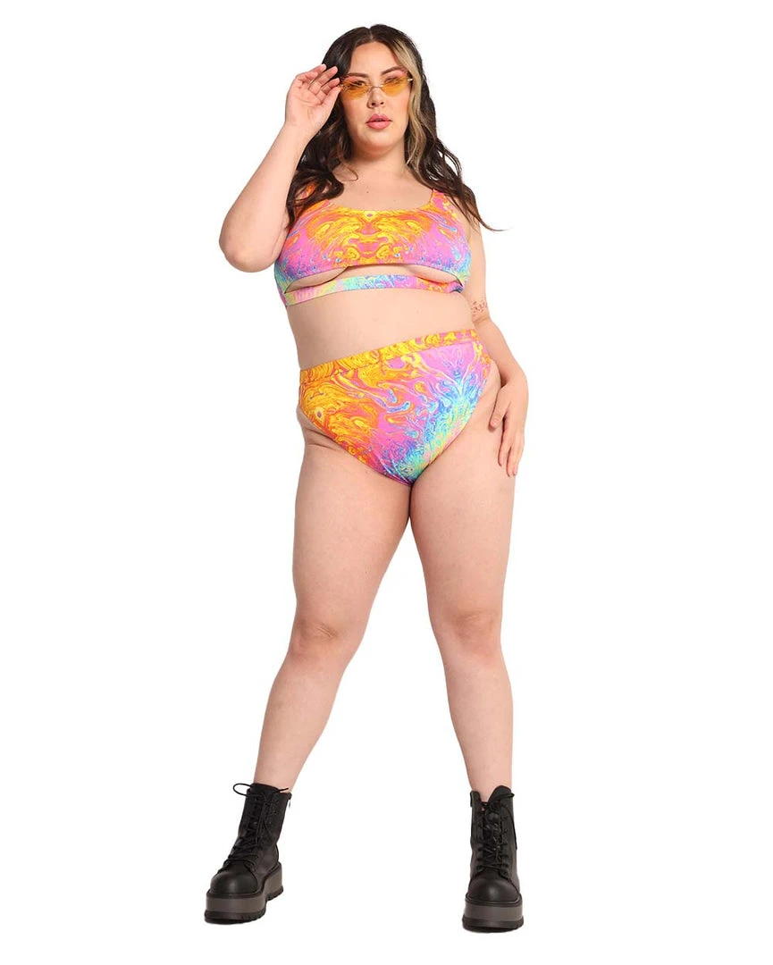 Dippin Daisies Recycled Fabric Liquid Rainbow Underboob Cutout Top 9 Dippin Daisies Recycled Fabric Liquid Rainbow Underboob Cutout Top