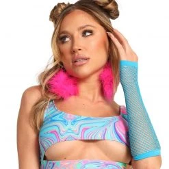 Dippin Daisies New Arrivals Recycled Fabric Melted Marble Underboob Crop Top