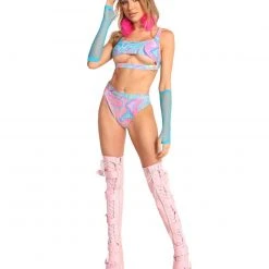 Dippin Daisies New Arrivals Recycled Fabric Melted Marble Underboob Crop Top