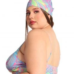 Dippin Daisies New Arrivals Recycled Fabric Melted Marble Underboob Crop Top