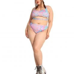 Dippin Daisies New Arrivals Recycled Fabric Melted Marble Underboob Crop Top