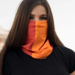 INTO THE AM Red And Orange Seamless Mask Bandana