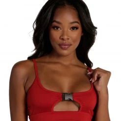 Day G Red As A Cherry Cut Out Speed Clasp Top Clothing