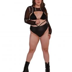 Banjul Clothing Reflective Wave Mesh Ultra Crop Long Sleeve