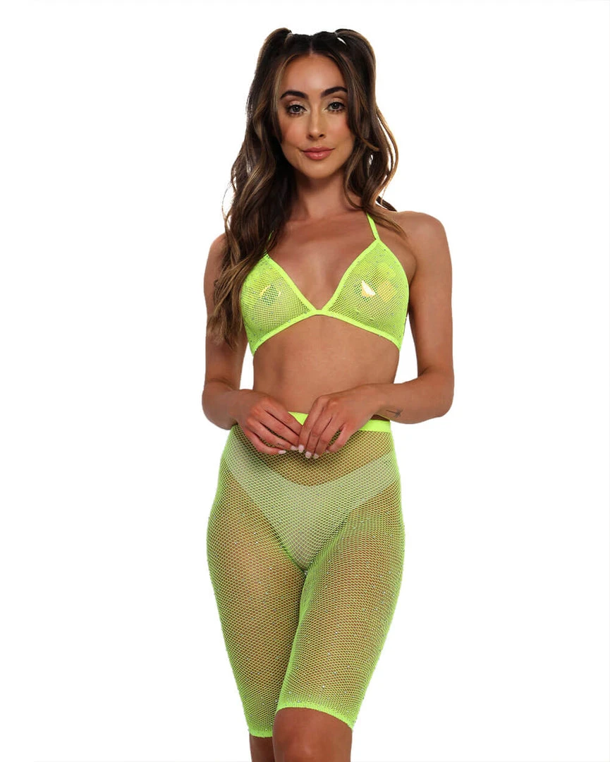 Trinity Tribe Ride'n Flirty Rhinestone Mesh Biker Shorts Set 6 Trinity Tribe Ride'n Flirty Rhinestone Mesh Biker Shorts Set