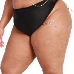 Rolita Couture X IHR Black Bootylicious Chain Thong Bottoms 34 Rolita Couture X IHR Black Bootylicious Chain Thong Bottoms