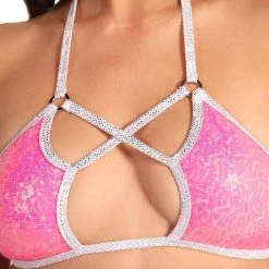 New Arrivals Roma She's So Lucky Sequin Bikini Top