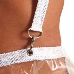 Roma Wet Look Vinyl Skirt With Suspenders