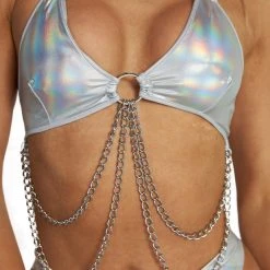 Roma X IHR Holo Chain Halter Top