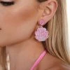 Ole Accessories Sea Me Glitter Conch Acrylic Earrings