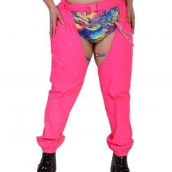 Hot & Delicious Black Bead Servin' Pink Looks Reflective Chained Chaps 18 Hot & Delicious Black Bead Servin' Pink Looks Reflective Chained Chaps