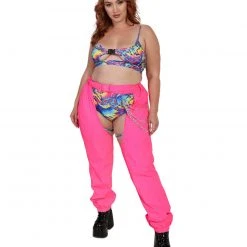 Hot & Delicious Black Bead Servin' Pink Looks Reflective Chained Chaps 20 Hot & Delicious Black Bead Servin' Pink Looks Reflective Chained Chaps