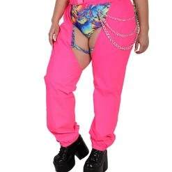 Hot & Delicious Black Bead Servin' Pink Looks Reflective Chained Chaps 19 Hot & Delicious Black Bead Servin' Pink Looks Reflective Chained Chaps