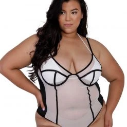 MY BOO Bodysuits & One-Pieces Show Ur True Stripes Mesh Bodysuit