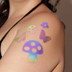 Trending Now Sasswear X IHR Shroom Party Rainbow Reflective Pasties And Body Stickers Set