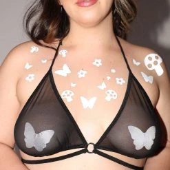 Sasswear X IHR Shroom Party Reflective Pasties And Body Stickers Set Trending Now
