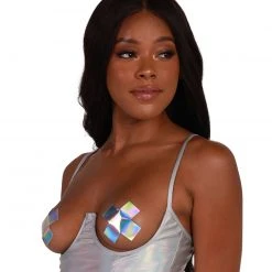 OhYes Silver Drip Holo Corset Top Tops