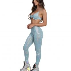 Hot & Delicious Black Bead Spectrum Sweetness Holographic Pants Set