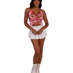 Western Fashion Tops Sparkle From Within Butterfly Sequin Top