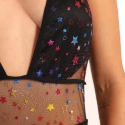 OhYes New Arrivals Star Bright Mesh Bodysuit