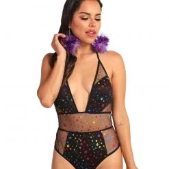 OhYes New Arrivals Star Bright Mesh Bodysuit