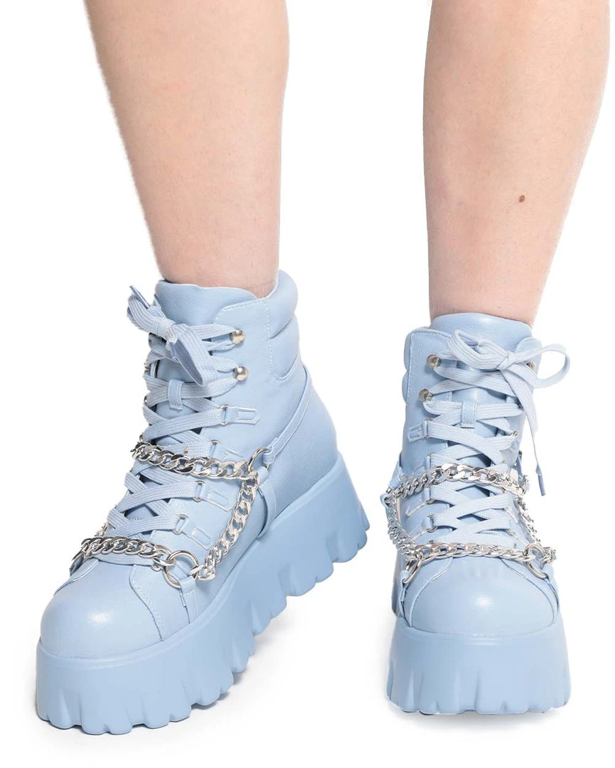 Cape Robbin Stompz Chunky Chain Baby Blue Boots Shoes 3 Cape Robbin Stompz Chunky Chain Baby Blue Boots Shoes