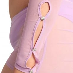 OhYes Clothing Sweet Lilac O-Ring Mesh Long Sleeve Crop Top