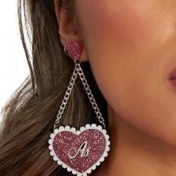 Ole Accessories As If Chain Heart Dangling Earrings