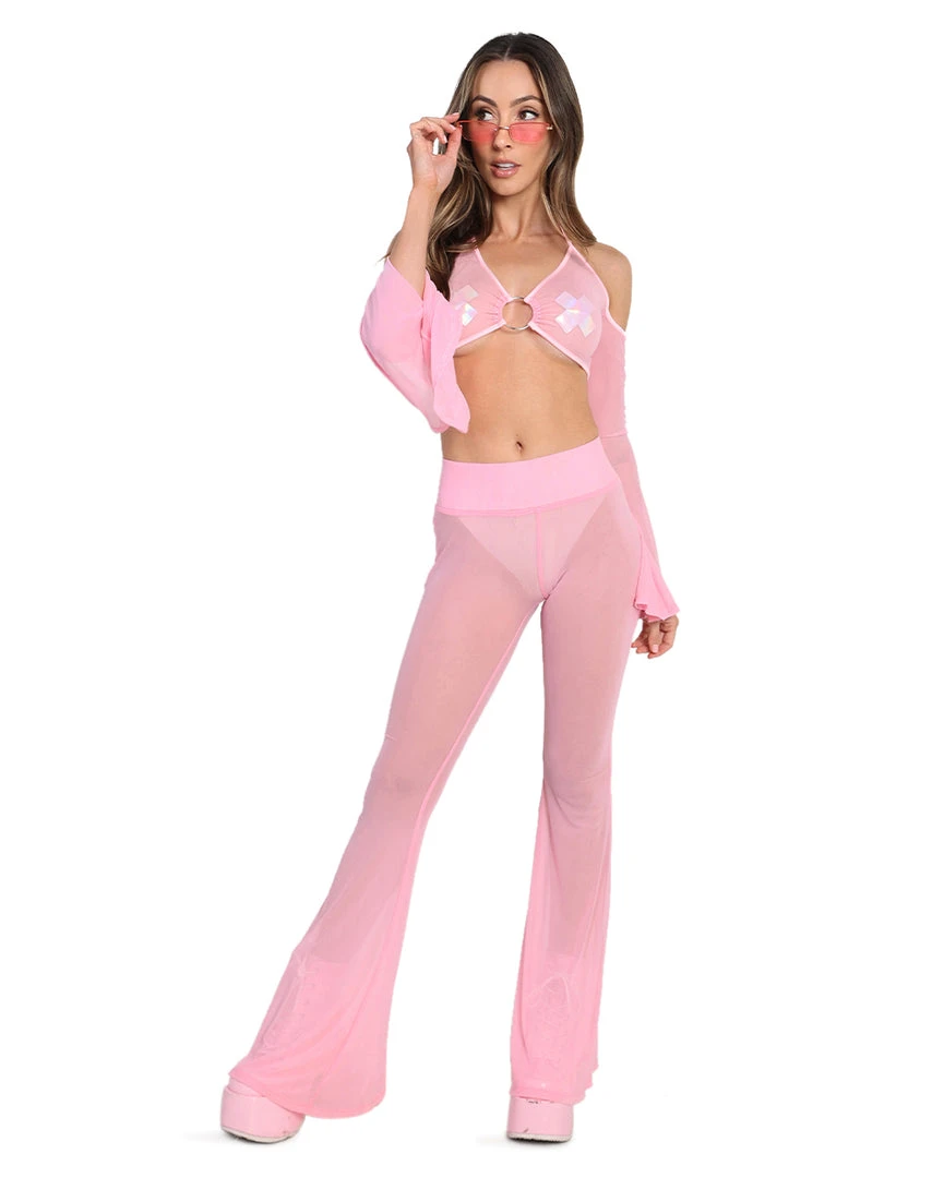 OhYes Sweet Thing High Waist Mesh Bell Bottoms 14 OhYes Sweet Thing High Waist Mesh Bell Bottoms