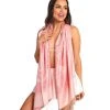 Blue Pacific Fashion Take Flight Baby Pink Tassle Pashmina