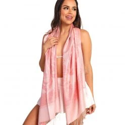 Blue Pacific Fashion Take Flight Baby Pink Tassle Pashmina