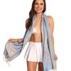 Blue Pacific Fashion Take Flight Mint Tassle Pashmina Trending Now