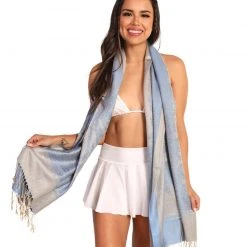Blue Pacific Fashion Take Flight Mint Tassle Pashmina Trending Now