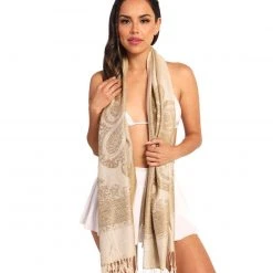 Blue Pacific Fashion Take Flight Brown Tassle Pashmina