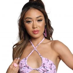 Treasure The Funk Halter Neck Butterfly Top