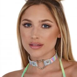 Accessories House Ur Love Silver Holo Heart Choker