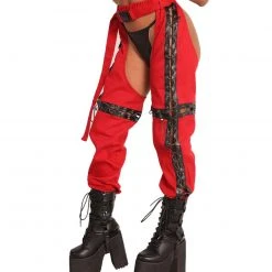 Hot & Delicious Black Bead New Arrivals Vibe Is Lit Cross-Stitched Chaps