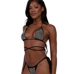 Hot & Delicious Black Bead Video Vixen Rhinestone Two-Piece Bikini Set Dresses & Sets 14 Hot & Delicious Black Bead Video Vixen Rhinestone Two-Piece Bikini Set Dresses & Sets