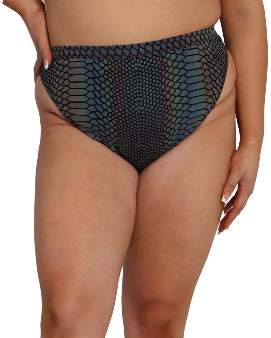 Dippin Daisies Bottoms Viper Queen Reflective High Waisted Shorts 7 Dippin Daisies Bottoms Viper Queen Reflective High Waisted Shorts