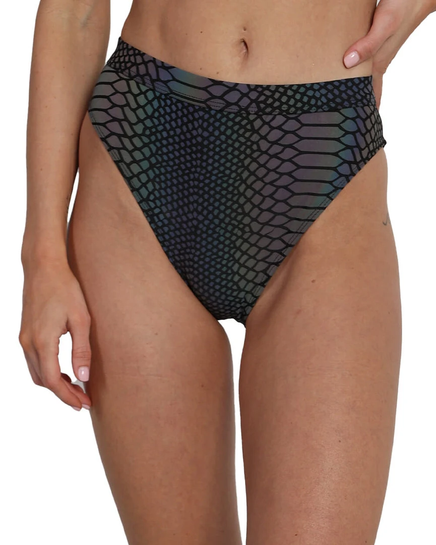 Dippin Daisies Bottoms Viper Queen Reflective High Waisted Shorts 2 Dippin Daisies Bottoms Viper Queen Reflective High Waisted Shorts